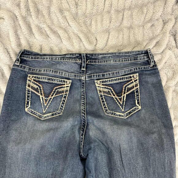 Vigoss Jeans Women 24 Slim Boot Medium Wash Stretch Denim Embroidered Western - Picture 6 of 9
